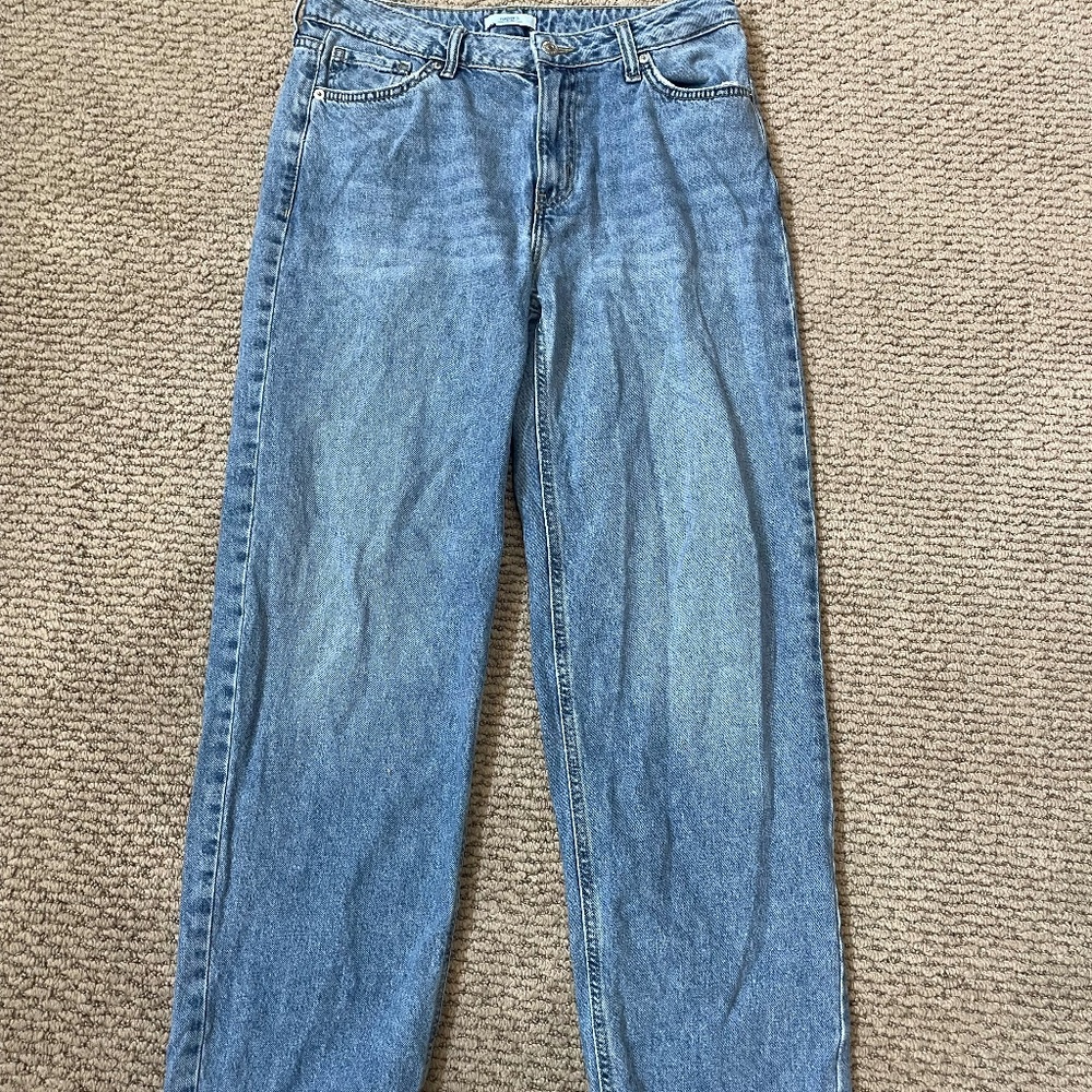 Medium Wash High Rise Wide Leg Jeans